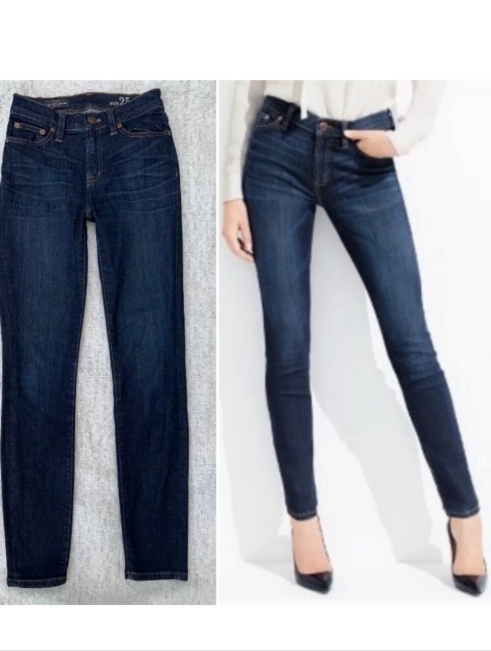 J.crew High Rise Skinny Dark Wash Jeans With Stretch Size 29